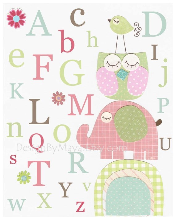 Baby Girl Nursery Wall Art Print Room Decor Abc Like This Item
