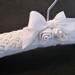French Linen Brides Hanger Vintage Linen and Lace with Handmade Rosettes and Antique Shoulder Buttons