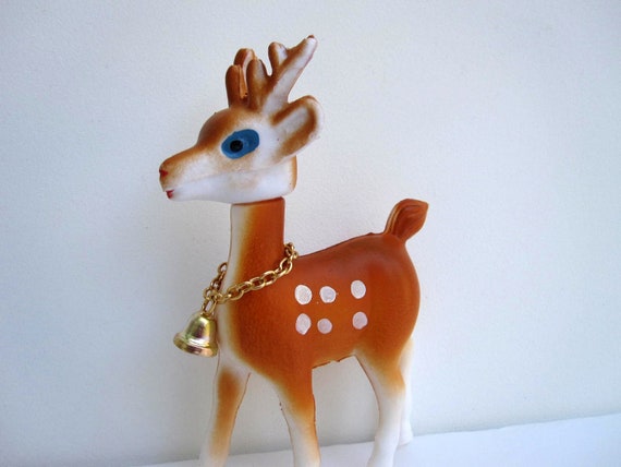 Christmas Reindeer Ornaments Set of 3 Deer Figurines Mid