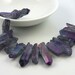 Mystic aura purple quartz pointer briolettes/nugget beads 19-34mm 1/4 strand