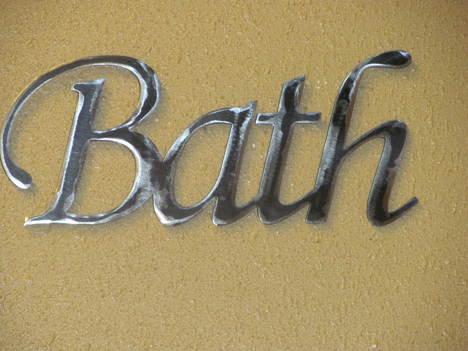 BATH METAL WALL sign