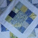 Blue and yellow squares table topper