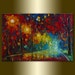 Original Textured Palette Knife Landscape Painting Oil on Canvas Contemporary Modern Art Rainy Night 20X30 by Willson Lau