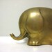 Vintage Brass Elephant Figurine, Mid Century Statue, Gold Tone Bookend, Shelf Sitter, Zoo Animal, Jungle Decor