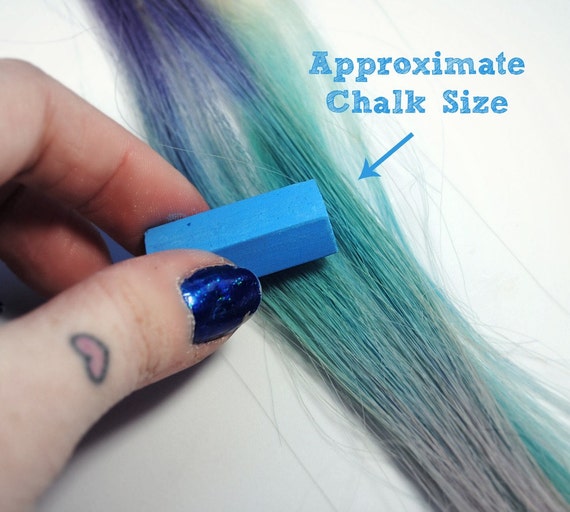 SKY BLUE Hair Chalk // Blue Dip Tie Dye Effect // Boho