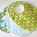 Set of 3 Baby Bibs with Rain Drops, Elephants and Polka Dots
