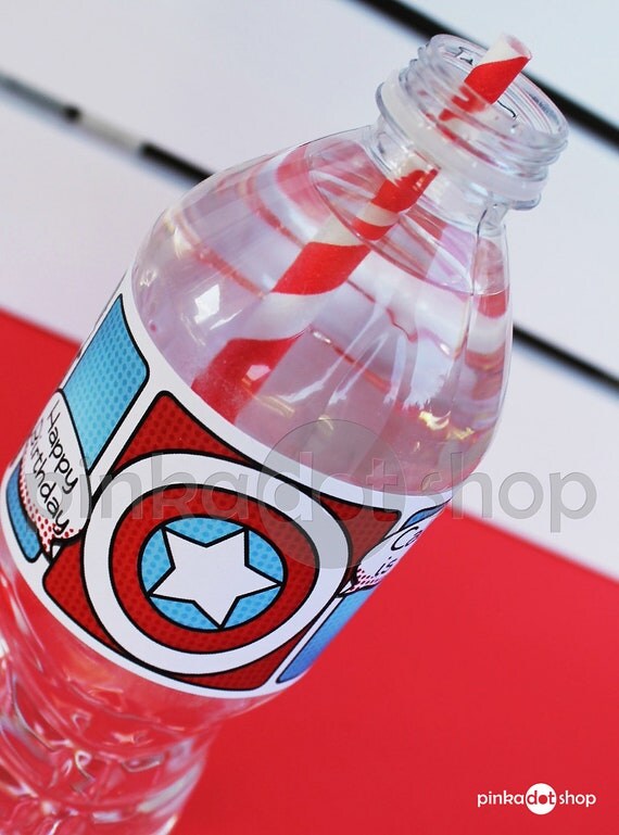 superhero collection water bottle labels diy printable