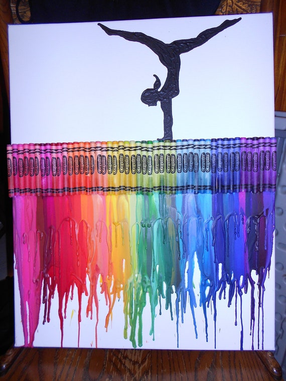 Gymnastics Melted Crayon Painting