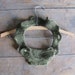 SALE (WAS 45) Mossy Green felted wool scarflet with 2 buttons, womens autumn accessory