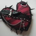 Avangardsteam punk Victorian Gothic Lolita spiked chained decorated heart brooch
