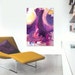 SALE - Large Abstract Acrylic Painting Original Fine Art 24"x36" by Linnea Heide - purple yellow white contemporary