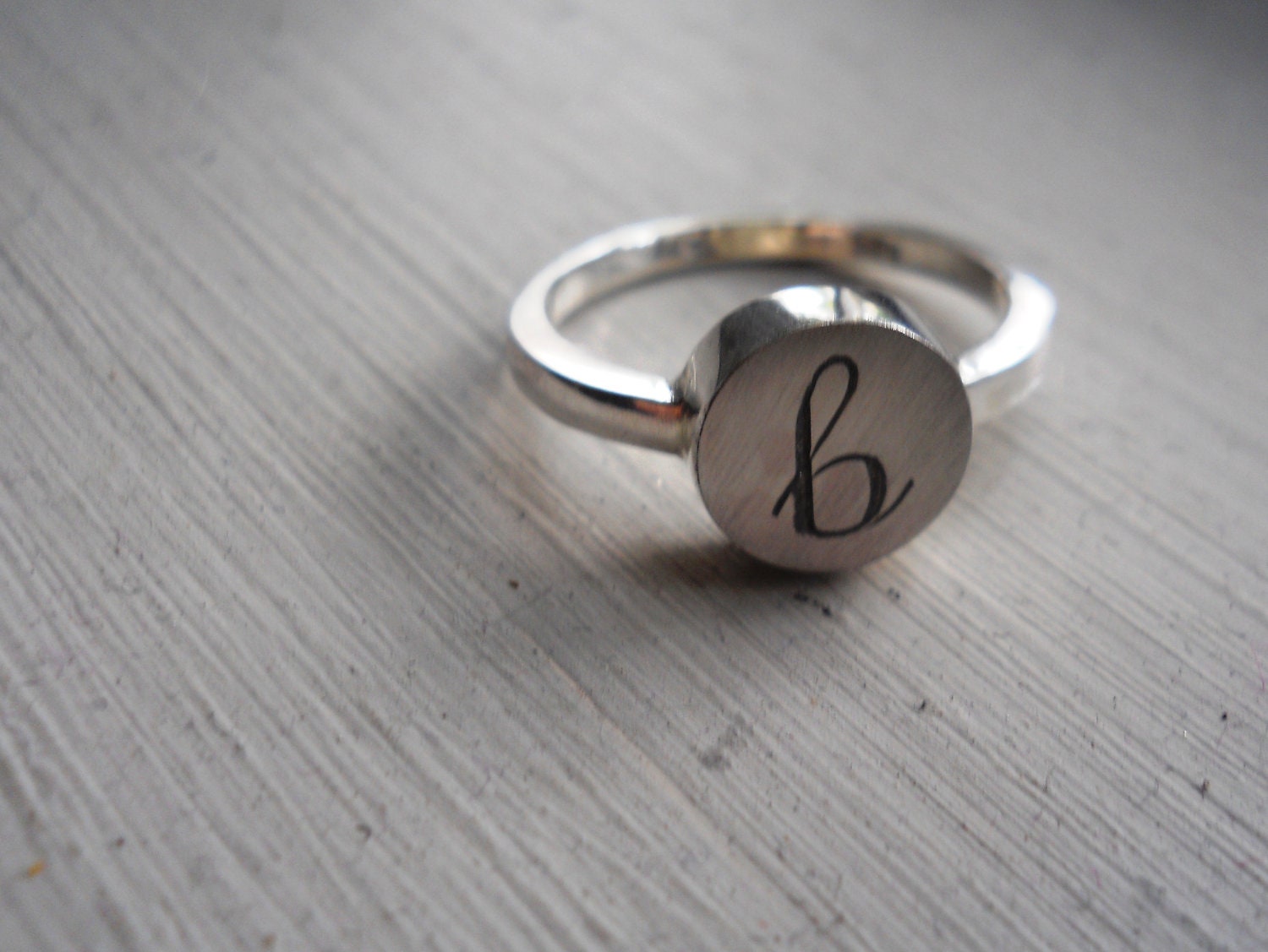 engraved initial ring letter ring sterling silver jewelry