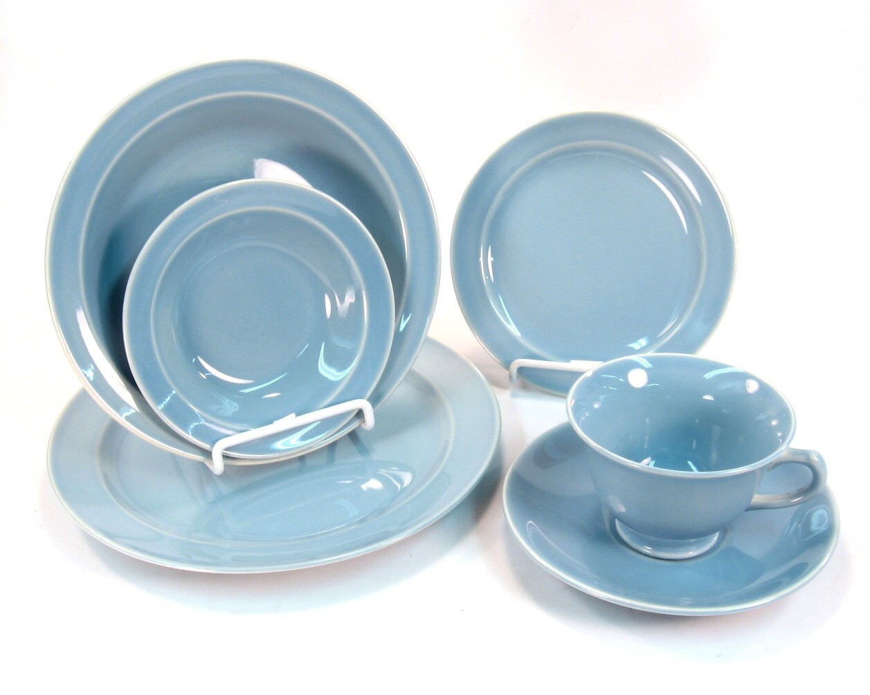 Vintage Lu Ray Pastels 6piece Windsor Blue Dinner by Retroburgh