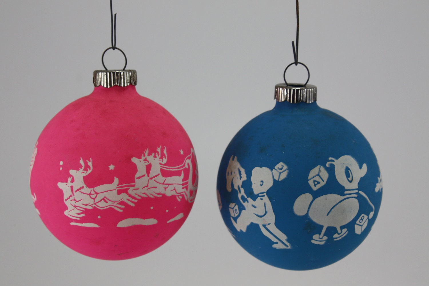 vintage glass pink blue ornament baby s first christmas vintage glass pink blue ornament baby s first christmas