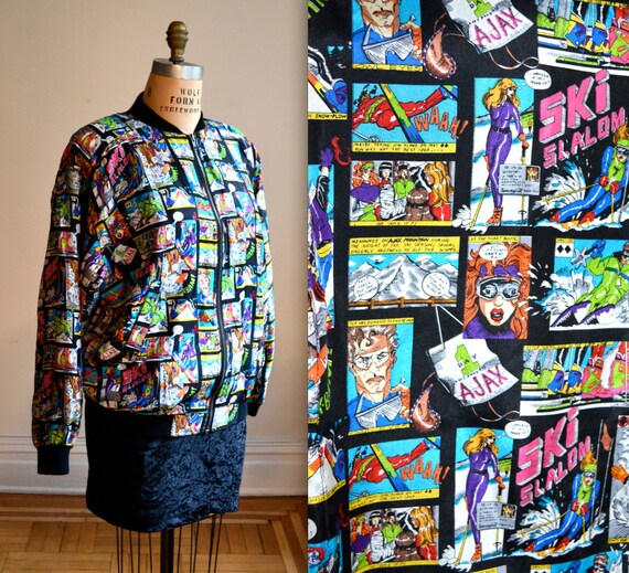 90s Silk Bomber Jacket Nicole Miller Vintage with by Hookedonhoney