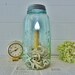 Antique Blue Mason Jar Light with Zinc Lid