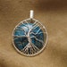 Tree of Life wire wrapped pendant with Larimer Blue wavy Zebra Jasper stone
