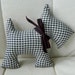 Stuffed Scotty Dog - Black and White Houndstooth