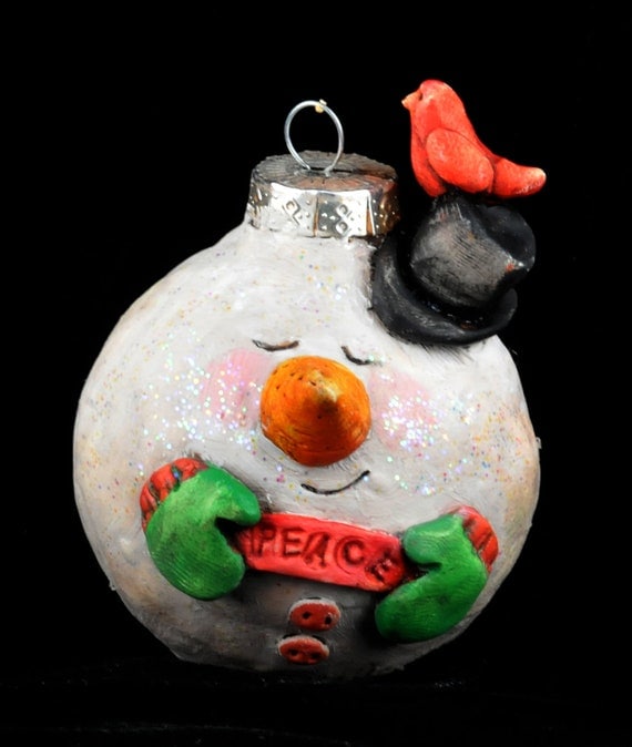 Vintage style Snowman Christmas Ornament