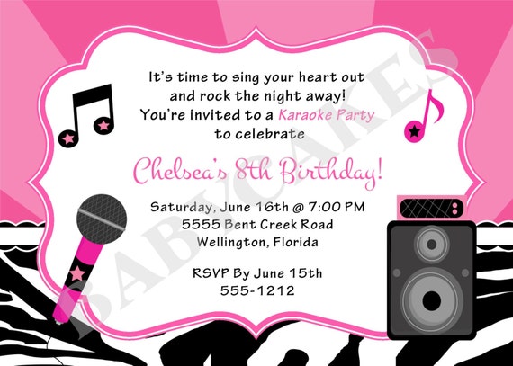 Karaoke Invitation Wording 8