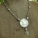 Vintage Carved Mother of Pearl Bird and Sterling Necklace N 286