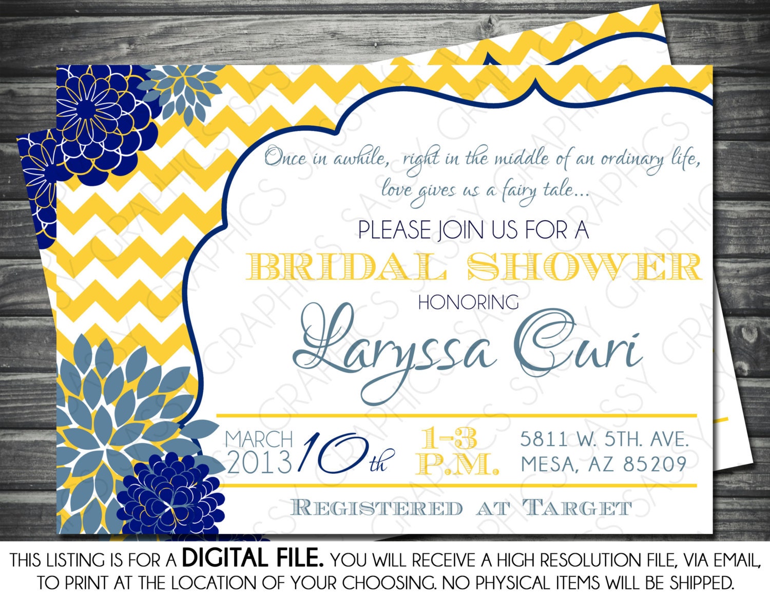 Navy And Yellow Bridal Shower Invitations 7