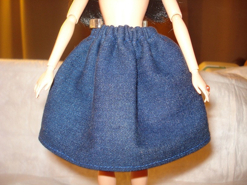 Fashion Doll Coordinates Blue Denim full skirt es92