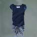 Black friday womans top navy bow micro polka dot by tratgirl