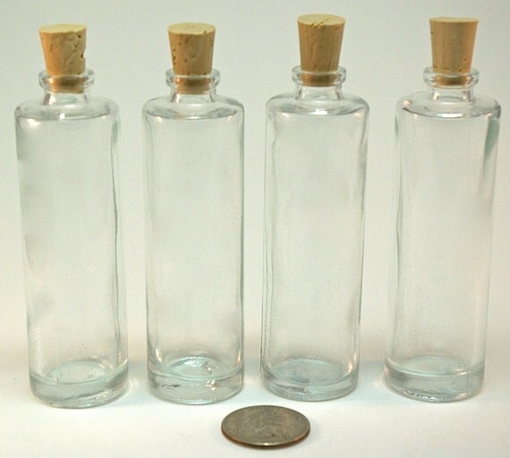 20 Mini Glass Bottles with Corks 35ML 1.25 ounce for DIY