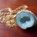 Bold Blue Druzy Geode Necklace