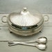 Vintage 3 Footed Covered Casserole Holder With PYREX Glass Dish.
