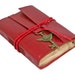 Red Leather Journal with Tea Stained Paper