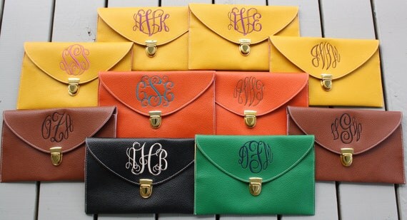 monogrammed leather clutch monogrammed leather clutch