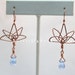 OOAK Handmade Copper Wire Lotus Earrings with Glass Drops - Supports YWCA of Kitsap County