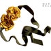 Leather Hair Flowers Headband Tie-On Olive Suede Marigold Yellow Leather Flowers in stock