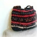 Rag bag - elegant crochet bag in lovely red and black fabric yarns - tagt team