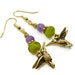 Hummingbird Earrings Amethyst and Czech Beads