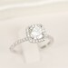 CERTIFIED - Cushion Moissanite & Diamonds Ring 14K White Gold