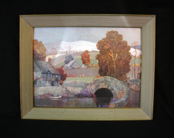 Vintage Ernest Uden Foil Art Landscape