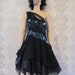 Party Dress Handmade Holiday Fashion Cocktail Dress Evening Dress Tutu Dress Clothing Women : Black Embroidery Organza Dress Size S/M