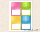 Editable Easter Food Labels, Bright Colors Polka Dot Pink Orange Yellow Blue Green Party Printable Table Food Labels INSTANT DOWNLOAD Il_170x135