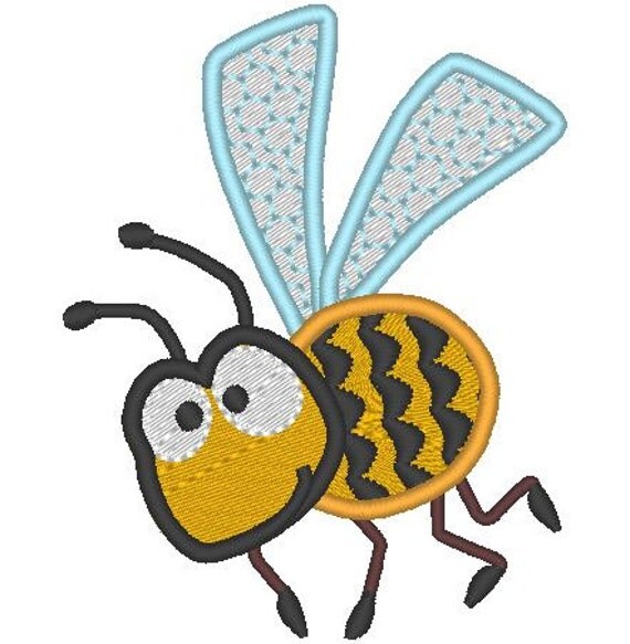Bee machine embroidery applique and fill stitch by artapli