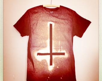 Inverted Cross Shirt : Halloween Hipster Galaxy Shirt - upside down cross