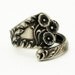 Spoon Ring, Vintage Itty Bitty Buttercup Floral Sterling Silver Spoon Ring, Handmade in Your Size (2657)