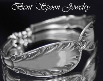 Spoon Bracelet, Silverware Jewelry - Antique Spoon Jewelry - Justice -1881