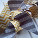 Modern Grey & Yellow Chevron Wedding Pinwheels. Small Spinning Pinwheels. Party Favors or Cake Toppers (set of 9)