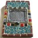 House Home Blessing Wall hanging Mosaic Glass Art Home Decoration Turquoise Brown Red Gold