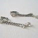 Vintage 50s Mid Century Hollywood Regency Silvertone Silver Tone Prong Set Clear Rhinestone Dangle Earrings