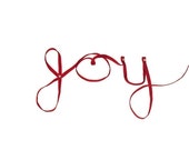Red Ribbon (joy ribbon writing) ...1/4" X 10 yards