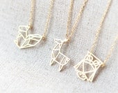 Woodland Necklace / Choose one -squirrel ,deer, owl